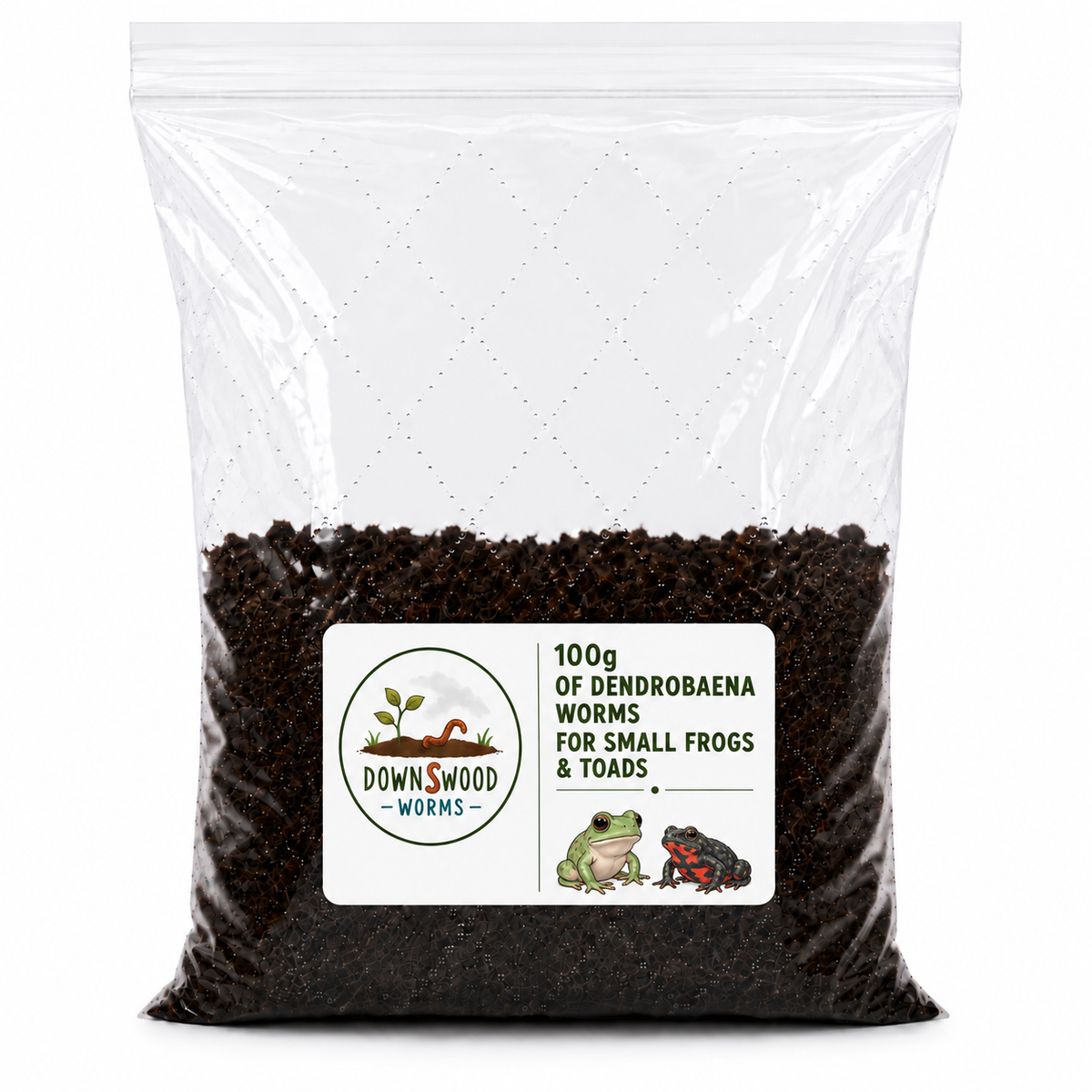 100g Live Dendrobaena Worms | Small Frog and Toad Food