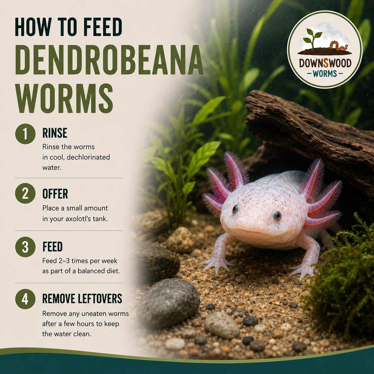 100g Live Dendrobaena Worms - Axolotl Food – Natural Live Food for Amphibians and Exotic Pets