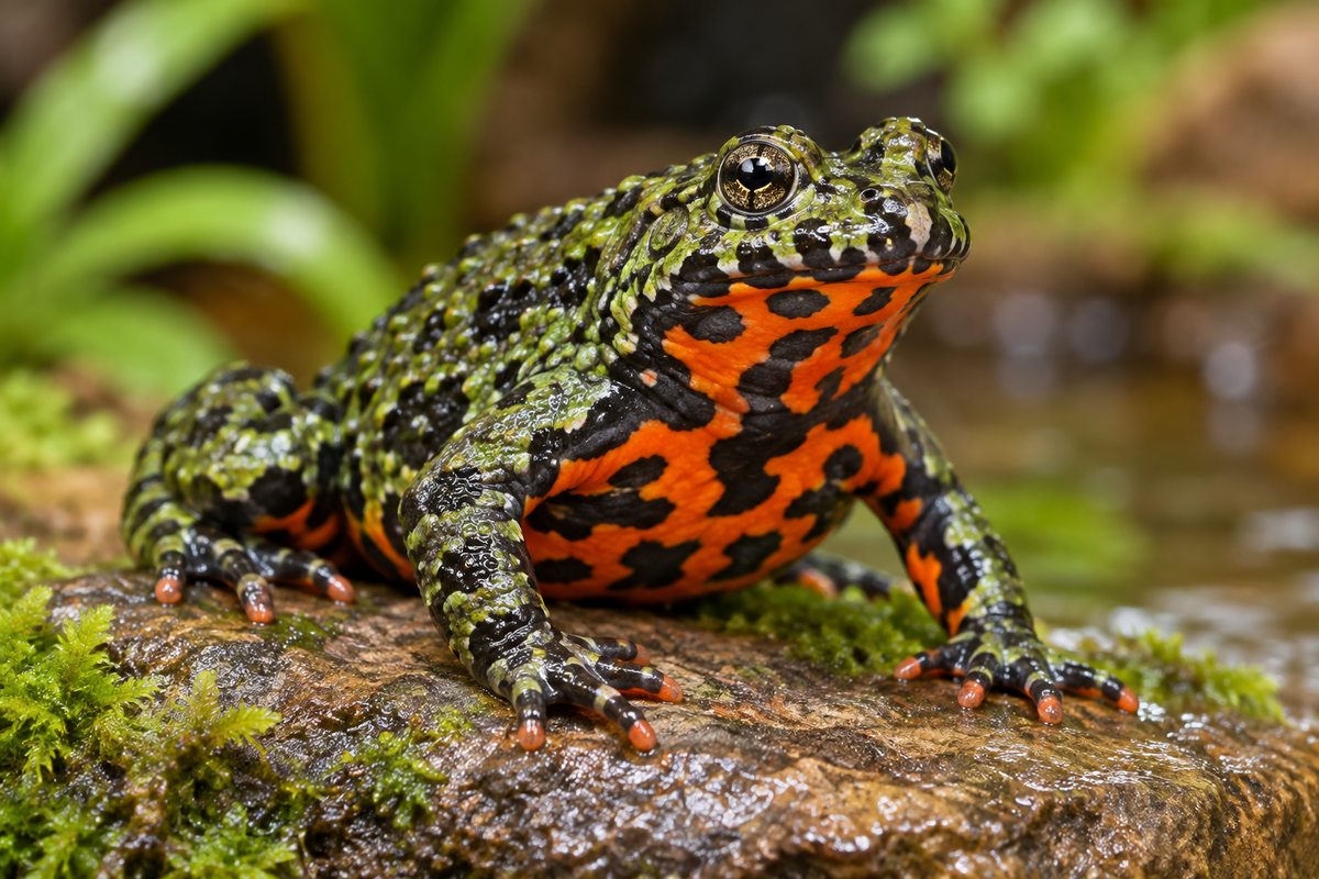 Oriental Fire-Bellied Toad (Bombina orientalis).