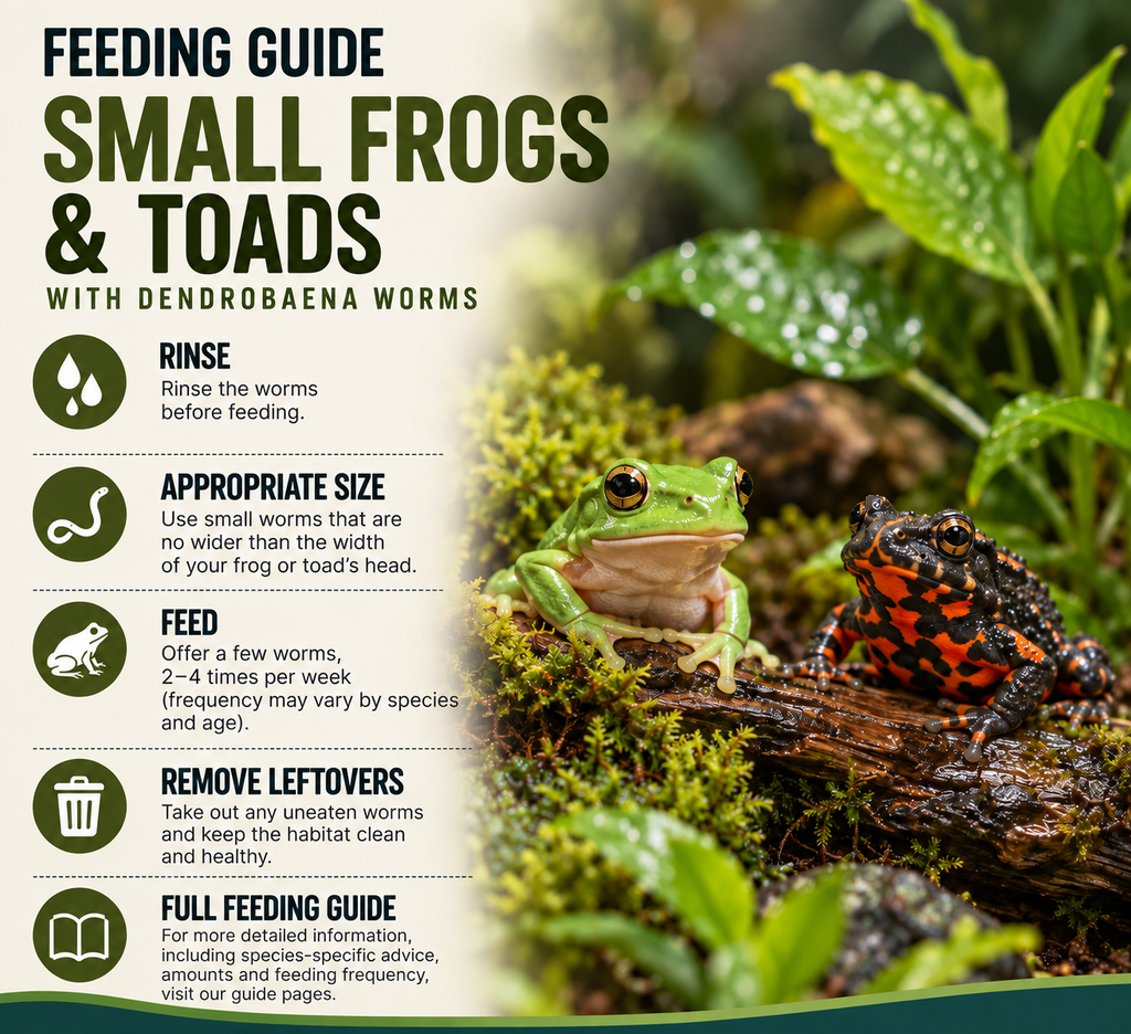 100g Live Dendrobaena Worms | Small Frog and Toad Food